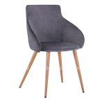 Armchair Ivy Velvet Grey and metallic legs  55x55x80 cm