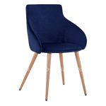 Armchair Ivy Velvet Blue and metallic legs  55x55x80 cm