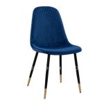 Chair Lucille  form Velvet Blue with metallic frame 45x56x81cm