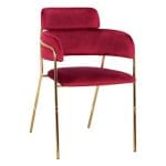 Armchair Kelso  Velvet Bordeaux & Gold Leg 52,5x52x80 cm.