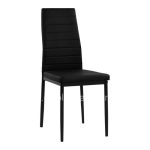 Metallic chair Lady  Black PU Metallic Frame K/D 40x48x95 cm