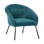 Armchair Joyce  turquoise velvet, metallic legs 80x76x75cm