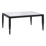Aluminum Table  in grey color with glass 100x58x46cm