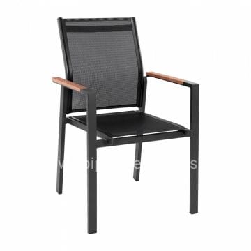 ΠΟΛΥΘΡΟΝΑ ΑΛΟΥΜΙΝΙΟΥ MILLER HM5406.10 ΓΚΡΙ ΜΕ TEΧ/NE ΜΑΥΡΟ & POLYWOOD 55x60x90Υεκ.