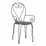 Metallic armchair Amore Black color  49x48x90 cm