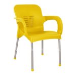 Aluminum armchair  yellow color with aluminum leg 59x58x81 cm.