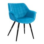 Armchair Benjamin from turquoise velvet with metallic legs  69x68x78 cm.