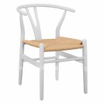 DINING CHAIR BRAVE  BEECH WOOD IN WHITE-ROPE BEIGE 54x57x74Hcm
