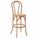 Wooden bar stool from beech wood in natural color with mat 41x47x108