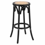 Wooden stool from beech wood black wuth mat 36'x70xm
