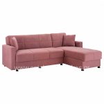 REVERSIBLE CORNER SOFA-BED WITH 2 STORAGE SPACES FB93135.02 DUSTY PINK 246x80-153x80cm.