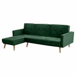 REVERSIBLE CORNER SOFA-BED TALIA  VELVET IN GREEN 267x153x85cm