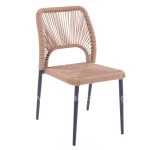 GRAY ALUMINUM CHAIR WITH BEIGE PE ROPE  45x63x82Y cm.
