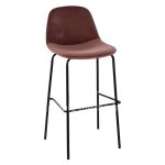 VINCENT STOOL VELVET DUSTY PINK AND METAL FRAME  56,5Χ47Χ106 cm.