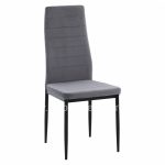 METAL CHAIR  GRAY VELVET WITH METAL FRAME K/D