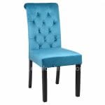 CHAIR ROXIE  K/D TURQUOISE VELVET WITH WOODEN FEET 46,5x61,5x100Υ cm.