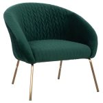 armchair JOYCE, cypress green velvet, metallic legs