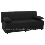 Hm3239.01 ANDRI three-seater sofa-bed, black fabric, short legs, without arms