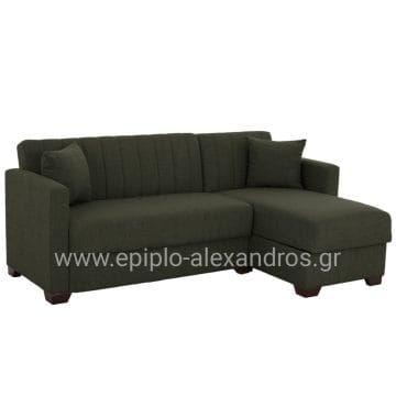 ΚΑΝΑΠΕΣ ΚΡΕΒΑΤΙ GHUFRAN ΓΩΝΙΑ ΑΝΑΣΤΡΕΨΙΜΗ DARK OLIVE HM3244.05 200x133x77Yεκ.