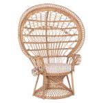 ΠΟΛΥΘΡΟΝΑ ROYAL PEACOCK HM9342 RATTAN ΣΕ ΦΥΣΙΚΟ-ΜΑΞΙΛΑΡΙ ΜΠΕΖ 114x72x150Yεκ.