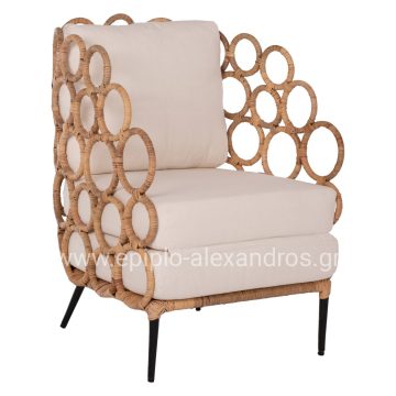 ΠΟΛΥΘΡΟΝΑ HM9341 ΑΠΟ RATTAN-ΜΕΤΑΛΛΟ ΦΥΣΙΚΟ ΧΡΩΜΑ 65x69x86 εκ.