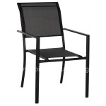 ARMCHAIR ALUMINUM FEDAN BLACK WITH BLACK TEXTLINE FABRIC  55.5x67.5x86Hcm.