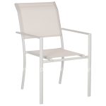 ARMCHAIR ALUMINUM FEDAN WHITE WITH WHITE TEXTLIBE FABRIC  55.5x67.5x86Hcm.