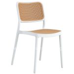 CHAIR POLYPROPYLENE  WHITE AND BEIGE 41x49x102Hcm.