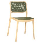 CHAIR POLYPROPYLENE  BEIGE AND OLIVE GREEN 41x49x102Hcm.