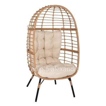 ΠΟΛΥΘΡΟΝΑ Τ.ΦΩΛΙΑ RATTAN HM5869.01 ΜΕΤΑΛ. ΠΟΔΙΑ ΜΑΥΡΑ 77x72x148 εκ.