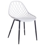 CHAIR POLYPROPYLENE  IN WHITE COLOR WITH BLACK METAL LEGS 52x53x82Hcm.