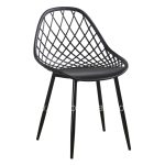 CHAIR POLYPROPYLENE  BLACK WITH MATTE BLACK METAL LEGS 52x53x82Hcm.