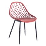 CHAIR POLYPROPYLENE  IN RED COLOR WITH BLACK METAL LEGS 52x53x82Hcm.