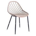 CHAIR POLYPROPYLENE  IN CAPPUCCINO COLOR WITH BLACK METAL LEGS 52x53x82Hcm.