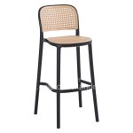 BAR STOOL  POLYPROPYLENE BLACK-BEIGE 41x53x103Hcm.