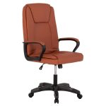 OFFICE CHAIR  BROWN PU LEATHER 63x70x114Hcm.
