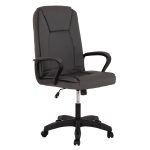 OFFICE CHAIR  GREY PU LEATHER 63x70x114Hcm.