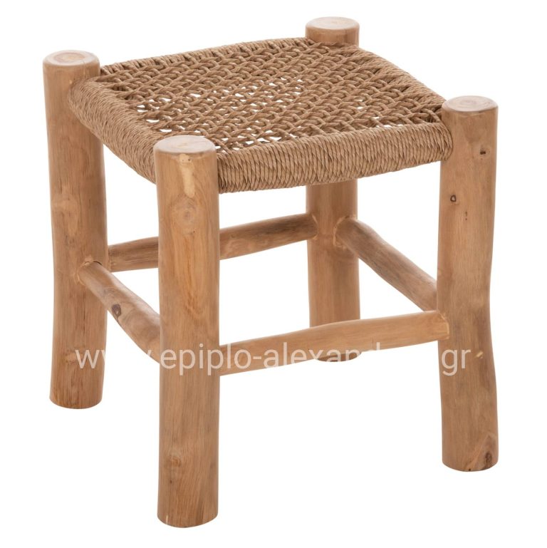 ΣΚΑΜΠΟ LONDER HM5987 ΞΥΛΟ ΤΕΑΚ ΚΑΙ ΣΥΝΘΕΤΙΚΟ RATTAN ΣΕ ΦΥΣΙΚΟ 38x38x40