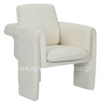 ARMCHAIR CRUSHER  WHITE FABRIC-METAL FRAME 82x78x87Hcm.