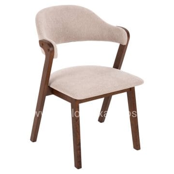 ΚΑΡΕΚΛΑ RIDER HM9734.02 RUBBERWOOD ΣΕ ΚΑΡΥΔΙ-ΥΦΑΣΜΑ ΕΚΡΟΥ 59x59x83Yεκ.
