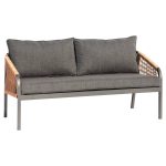 OUTDOOR SOFA 2-SEATER MAERLY  ALUMINUM IN ANTHRACITE-DARK BEIGE SYNTHETIC ROPE-ANTHRACITE CUSHIONS