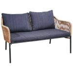 OUTDOOR 2-SEATER SOFA BAFFIN  ALUMINUM ANTHRACITE-PE RATTAN BEIGE-ANTHRACITE CUSHIONS