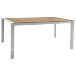 OUTDOOR DINING TABLE GOYA  ALUMINUM IN WHITE & POLYWOOD TABLETOP 160X80Χ75Hcm.