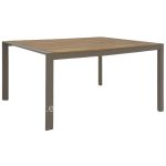 OUTDOOR DINING TABLE GOYA  ALUMINUM IN CHAMPAGNE & POLYWOOD TABLETOP 160X80Χ75Hcm.