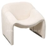 ARMCHAIR SPINER  ECRU BOUCLE FABRIC 81x64x74Hcm.