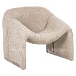 ARMCHAIR SPINER  BEIGE BOUCLE FABRIC 81x64x74Hcm.