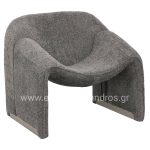 ARMCHAIR SPINER  GREY BOUCLE FABRIC 81x64x74Hcm.