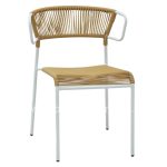 ΚΑΡΕΚΛΑ SUKI  ΜΕΤΑΛΛO ΛΕΥΚΟ KAI ΣΥΝΘ. RATTAN ΣΕ ΦΥΣΙΚΟ 54x62x80Υεκ