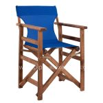 Director's chair Limnos Walnut with textline Blue HM10368.01