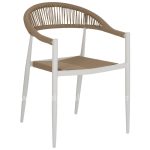 ARMCHAIR ALUMINUM WHITE WITH BEIGE PE RATTAN   55.5x58.5x78